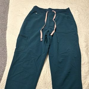 FIGS High Waisted Zamora Joggers — Caribbean Blue